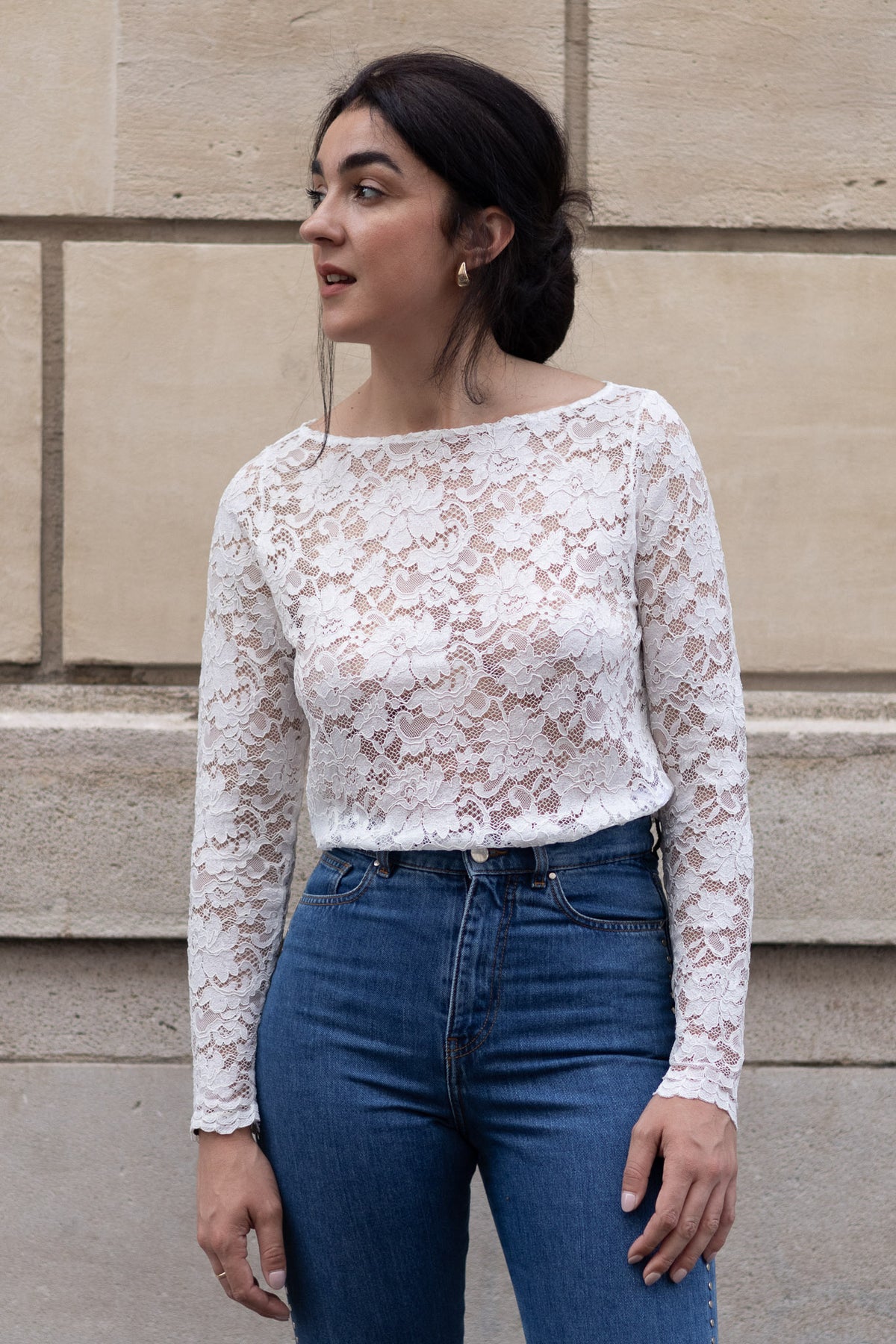 top dentelle EDEN avec col bateau